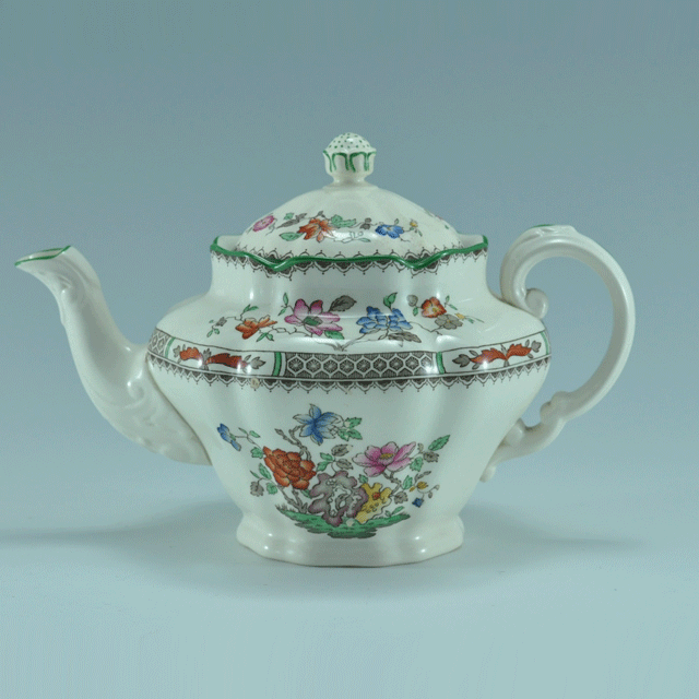 SPODE COPELAND スポード コープランド社製Chinese Rose(チャイニーズローズ)シリーズのアンティークティーポット