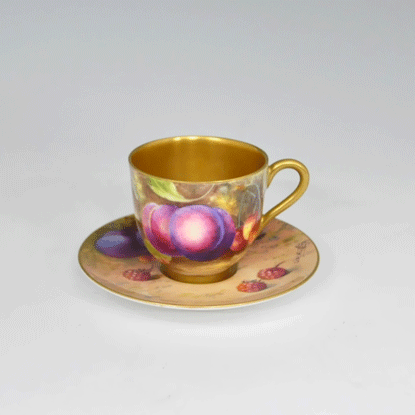 ROYAL WORCESTER ロイヤルウースター Painted Fruite キャビネットカップ Plum