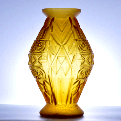 Verrerie de SCAILMONT Art deco アールデコフラワーベース 花瓶